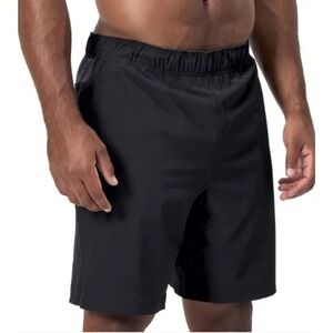 SPEEDO Tech Volley Swim Trunks Mens Medium Black Grey‎ Swim Shorts Swimsuit NWT